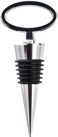 Culinaria flessenstopper met verchroomd oppervlak