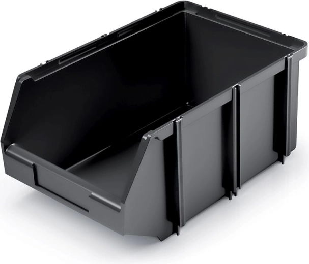 Kunststoff-Aufbewahrungsbox 20,5 l mit Stapelmöglichkeit – schwarz