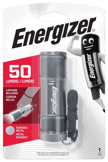 Metalen zaklamp Energizer op 3× AAA