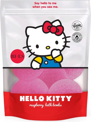 Hello Kitty bruisballen voor in bad met frambozengeur 6×55 g
