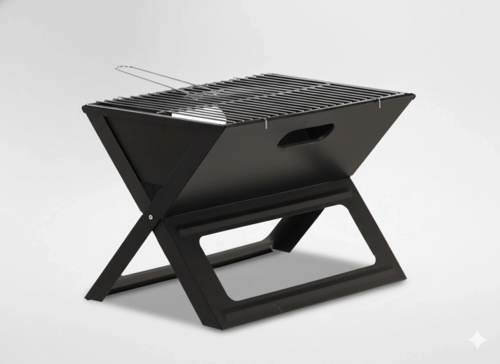 Folding portable charcoal grill 44 × 28.5 × 36 cm