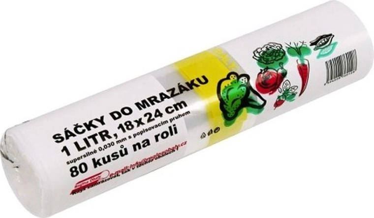 Diepvrieszakken met schrijfstrook 1 l, extra sterk (80 stuks)