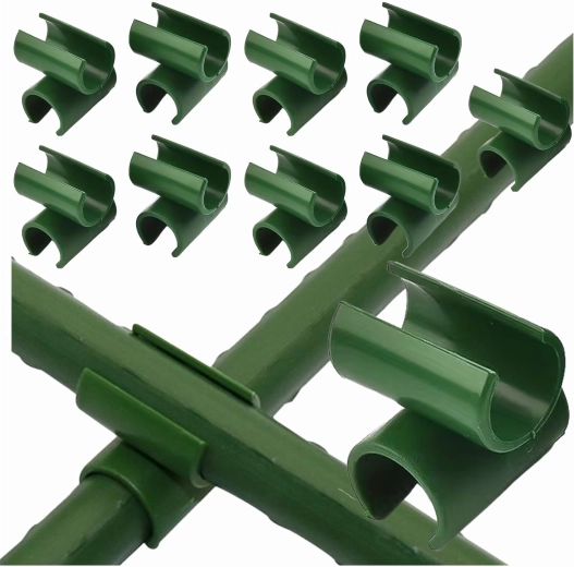Cross corner connector for 11 mm garden stakes, green (10 pcs)