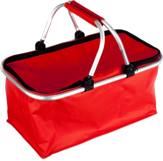 Opvouwbare boodschappentas met rits rood 48 × 24 × 28 cm