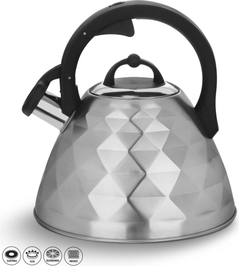 Roestvrijstalen fluitketel mat 3,4 l