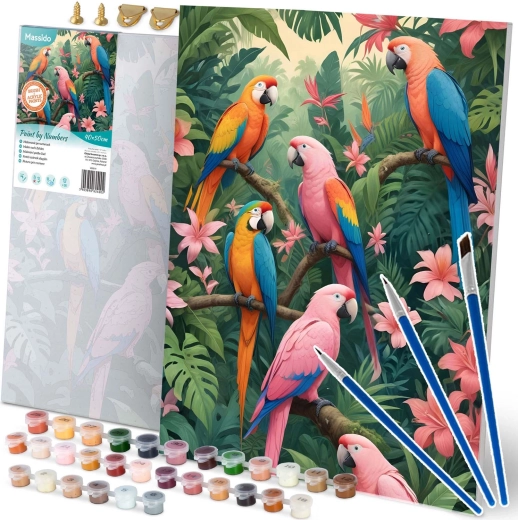 Paint by Numbers 40 × 50 cm Massido Parrots