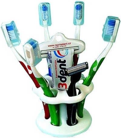 Zahnbürstenhalter aus Kunststoff für 6 Bürsten, Durchmesser 10,5 cm