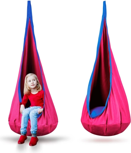 Hangende cocon-zitstoel voor kinderen roze