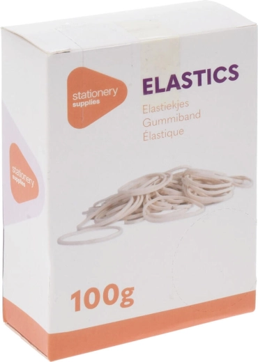 Elastiekjes bruin – mix van maten, 100 g