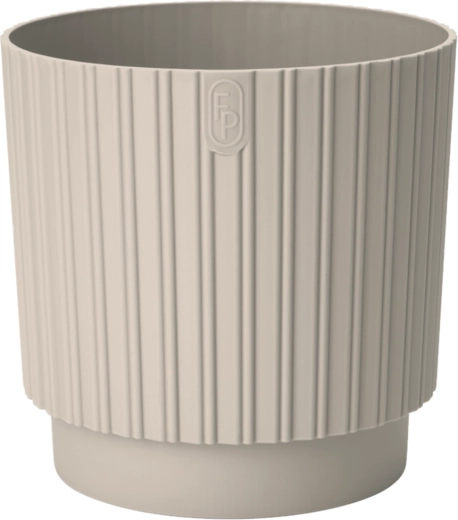 Bloempot MIKA Cyli Petit ECO van gerecycled plastic 22 cm amandel