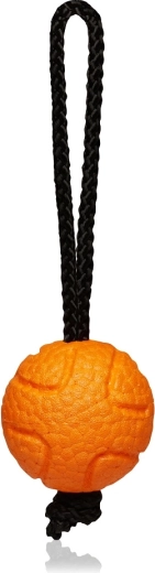 Explorer Dog AirBall mit Seil – orangener Ball für Hunde 6,5 cm