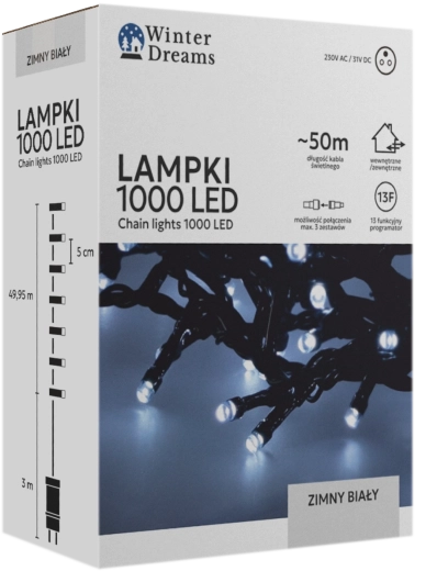 Guirlande lumineuse LED 1000 LED blanc froid 50 m