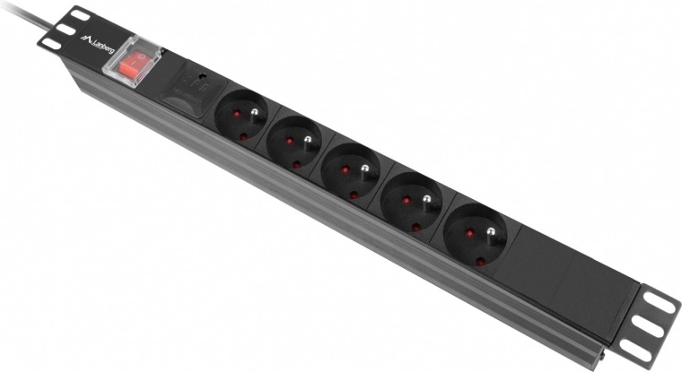 Power Strip Rack PDU 19" 1U Lanberg 16A 5x230V 2m Black IEC C14
