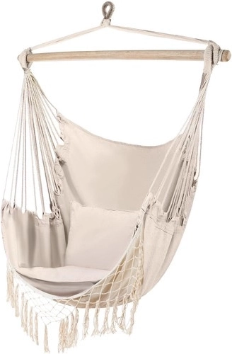 Fauteuil brésilien suspendu avec coussins Gardlov – Beige