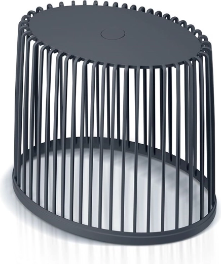 Universeller ovaler Korb mit Bambusdeckel 44 cm, anthrazit