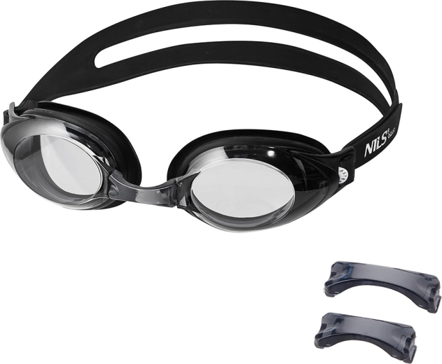NILS Aqua zwembril zwart met Anti‑Fog technologie en UV-bescherming