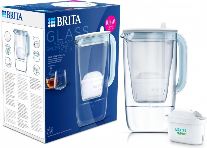 Carafe filtrante en verre 2,5 l + 1 cartouche BRITA MAXTRA PRO Pure Performance
