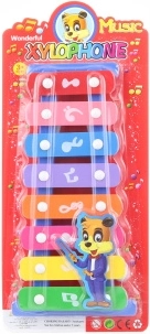Colorful children's xylophone on backing card