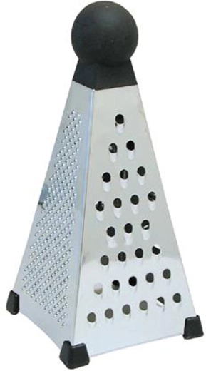Râpe pyramidale en inox avec poignée antidérapante