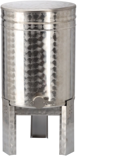 Edelstahl-Absetzbehälter für Honig 63 l mit Ständer, Ventil und Deckel