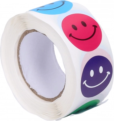 Tape with Yellow Smileys, 500 Stickers