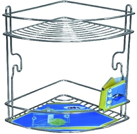Eck-Doppelablage STICK, Chrom, 20 × 20 × 26 cm