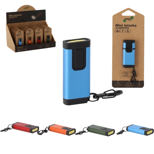 Aluminium zaklampje 1W met USB‑C, mix van kleuren