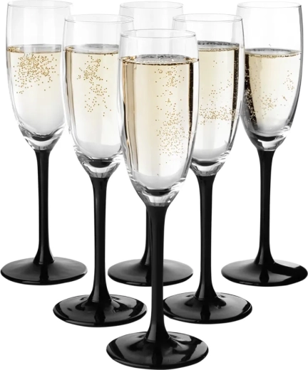 Onyx set of 6 champagne glasses 180 ml