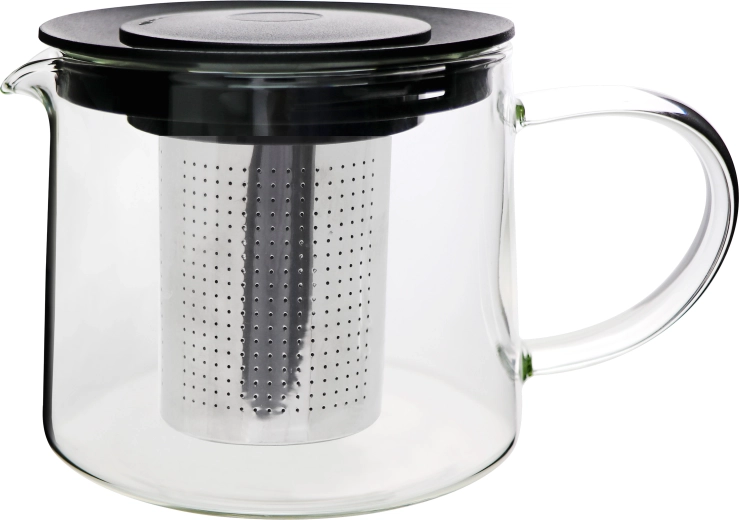 Théière en verre 0,6 l avec filtre et couvercle Kitchisimo