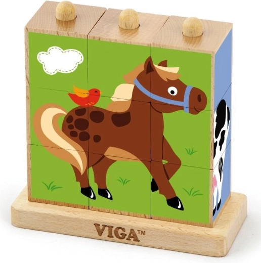 VIGA opsteekblokken – huisdieren (9 blokken)