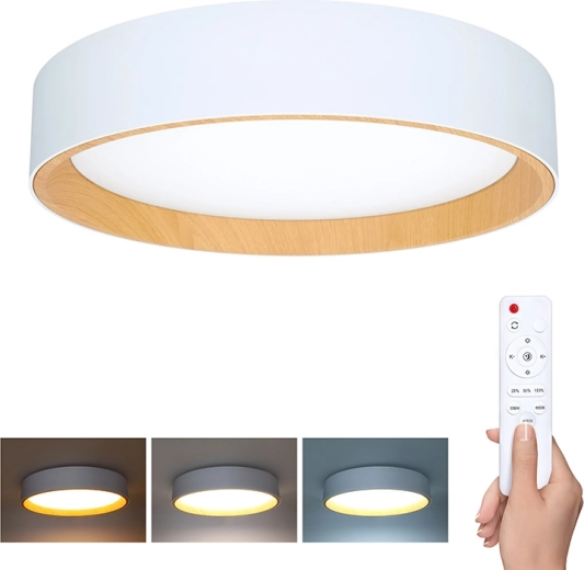 Solight LED plafond- en wandlamp Larios wit met afstandsbediening, 48 W, 39 cm