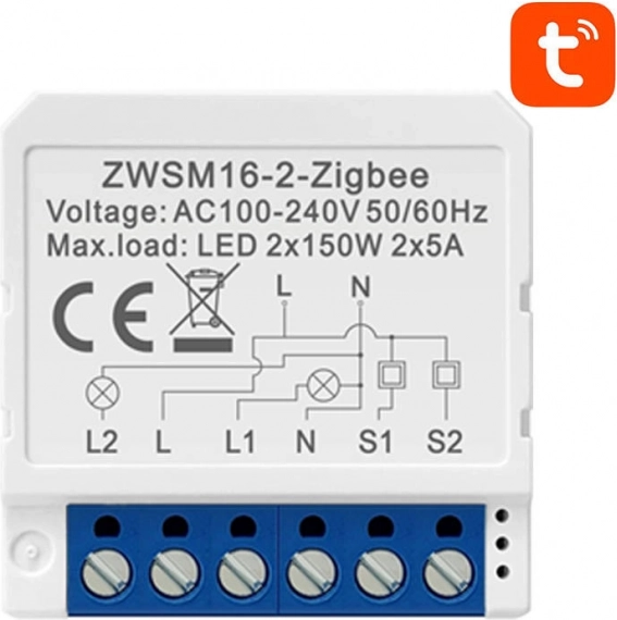 Smart ZigBee Switching Module Avatto TUYA – Dual-channel
