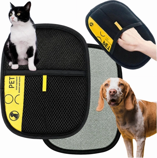 Static hair-removal glove for dogs and cats
