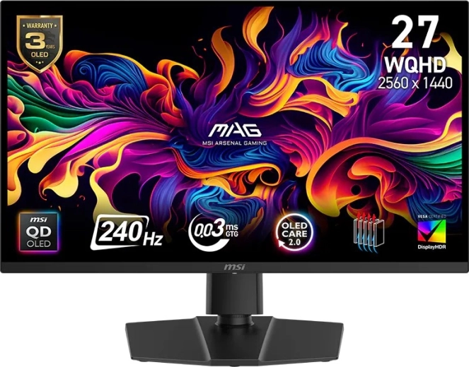 Gaming Monitor 27" QD‑OLED WQHD 240 Hz MAG 271QP, Black