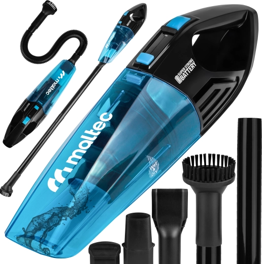 Handstofzuiger zonder snoer maltec cyclone wet & dry 12v1 80 w, 0,5 l