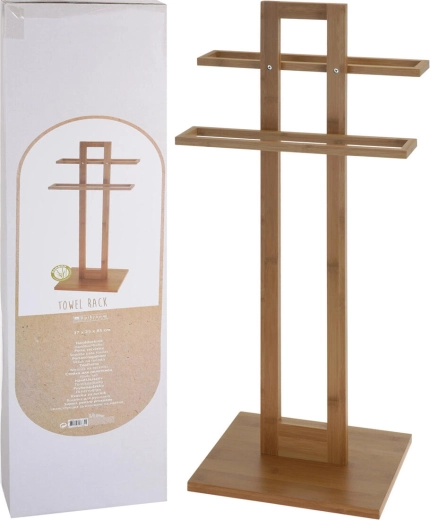 Bamboe staande handdoekhouder 37 × 25 × 85 cm
