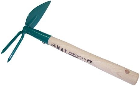 Sarcloir cœur avec 2 dents et manche 27 cm