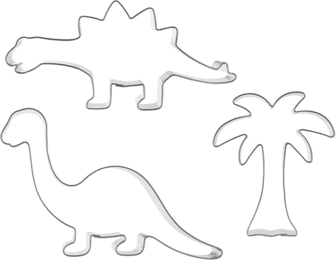 Emporte-pièces Orion en acier inoxydable pour biscuits, dinosaures et palmier - 3 pièces