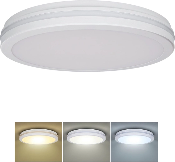 Solight LED-Deckenleuchte Gari 44 W 3960 lm 3CCT IP65 40 cm weiß