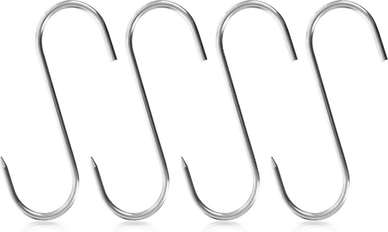 Crochets en S pour fumoir 15 × 12 cm, inox, 4 pcs