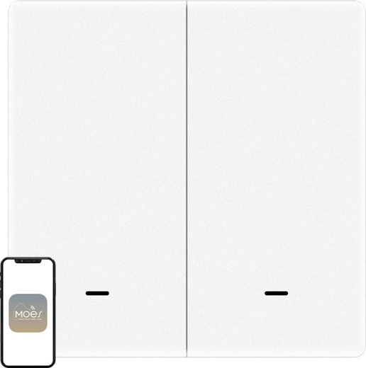 Interrupteur de scènes Moes ZigBee avec 2 boutons - 1 pièce