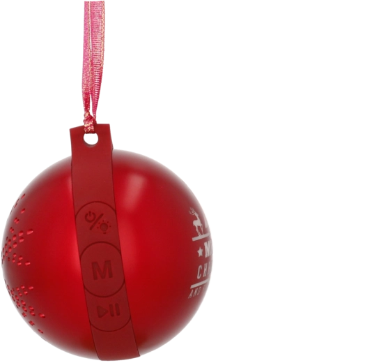 Christmas tree bauble with Bluetooth speaker, red 8.5 × 8.5 × 9.5 cm - 1 piece