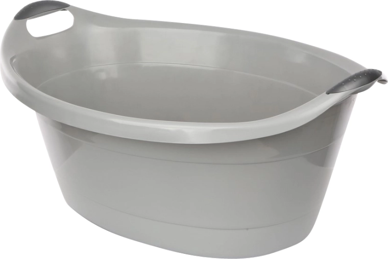 Oval Plastic Basin 40 L, Grey