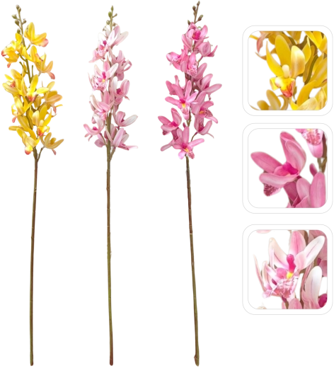 Branche artificielle d’orchidée Cymbidium – mélange de couleurs