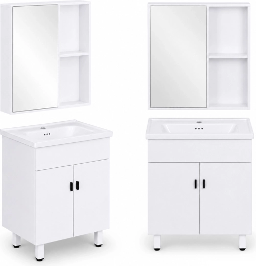 ModernHome meuble de salle de bain avec lavabo et armoire miroir – set