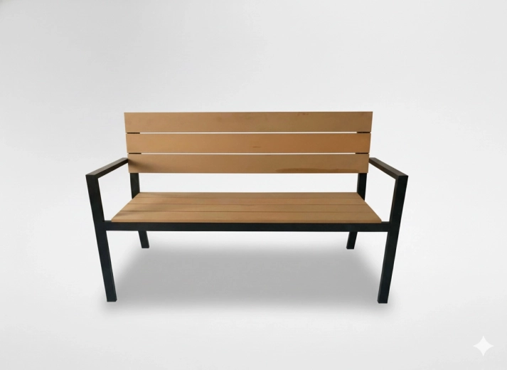 Banc de jardin avec dossier Garden Line 118 × 54 × 77 cm, marron - 1 pièce