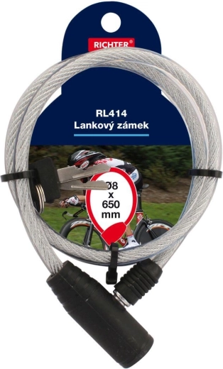 Cable lock 8 × 650 mm with 2 keys RICHTER