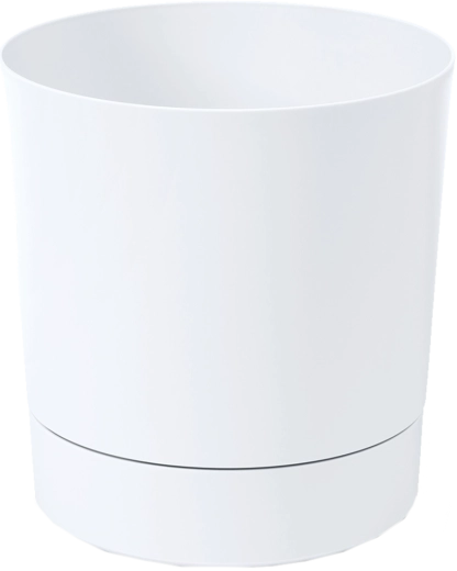 Aura Flower Pot with Saucer 38 cm matte white