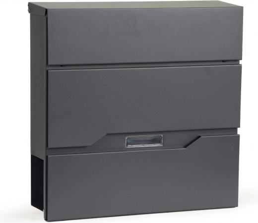 Brievenbus van verzinkt staal met krantenhouder