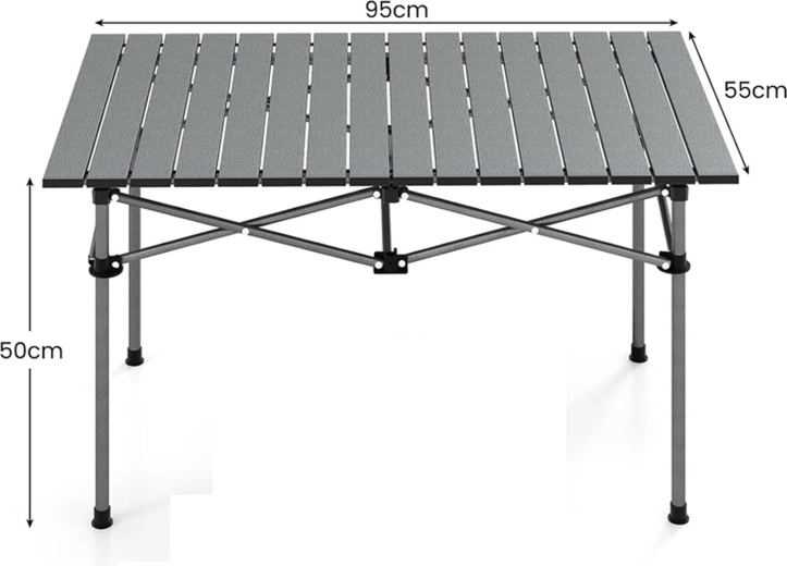 Table de camping pliante de randonnée avec sac 95 × 55 × 50 cm